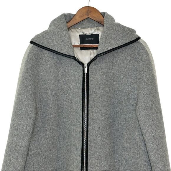 J. Crew Stadium Cloth Hooded Wool Coat Nello Gori Gray Size Extra Large - Picture 6 of 12